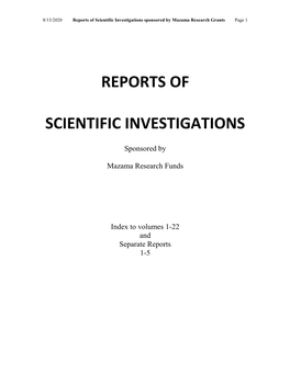 Mazama Research Reports Vol. 1–22PDF Document