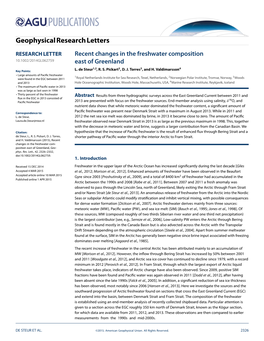 Recent Changes in the Freshwater Composition East of Greenland