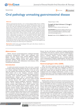 Oral Pathology Unmasking Gastrointestinal Disease