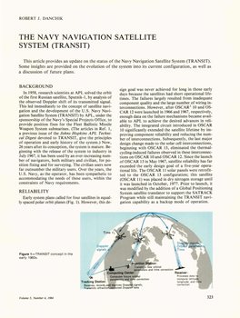 The Navy Navigation Satellite System (Transit)