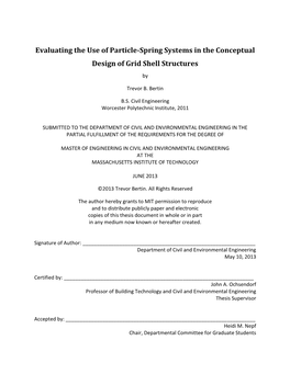 Evaluating the Use of Particle-Spring Systems in the Conceptual Design of Grid Shell Structures By