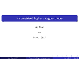 Parametrized Higher Category Theory