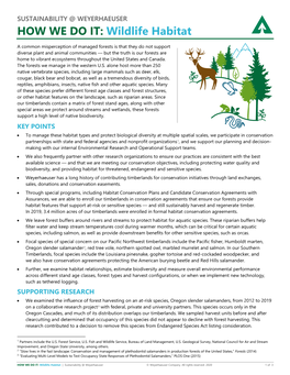 HOW WE DO IT: Wildlife Habitat