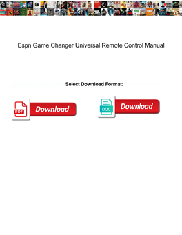 Espn Game Changer Universal Remote Control Manual