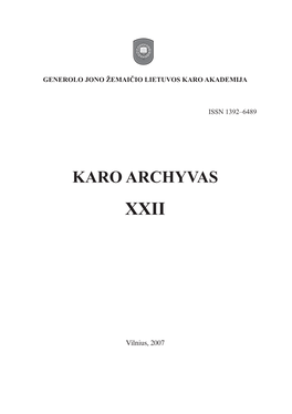 Karo Archyvas Xxii