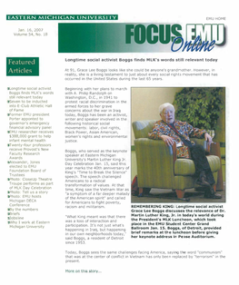 Focus EMU, January 16, 2007