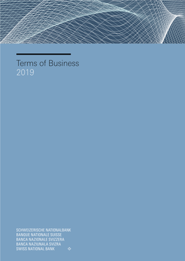 Terms of Business of the Swiss National Bank