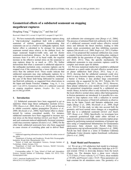 Geometrical Effects of a Subducted Seamount on Stopping Megathrust