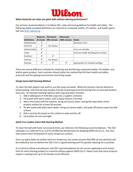 Wilson Ball Cleaning Recommendations