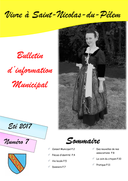 Vivre À Saint-Nicolas-Du-Pélem Bulletin D'information Municipal