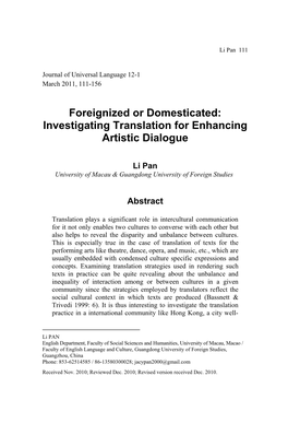 Investigating Translation for Enhancing Artistic Dialogue