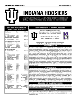 Indiana Hoosiers Athletic Media Relations • J.D