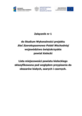 Sieć Szerokopasmowa Polski Wschodniej Województwo Świętokrzyskie Powiat Kielecki