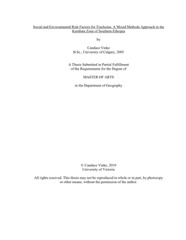 Social and Environmental Risk Factors for Trachoma: a Mixed Methods Approach in the Kembata Zone of Southern Ethiopia