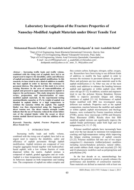 Laboratory Investigation of the Fracture Properties of Nanoclay-Modified Asphalt Materials Under Direct Tensile Test