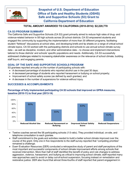 Snapshot of U.S. Department of Education Office of Safe And