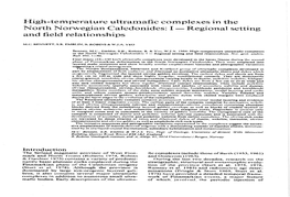 High-Temperature Ultramafic Complexes in the North Norwegian Caledonides: I - Regional Setting and Field Relationships