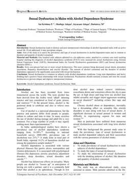 Sexual Dysfunction in Males with Alcohol Dependence Syndrome