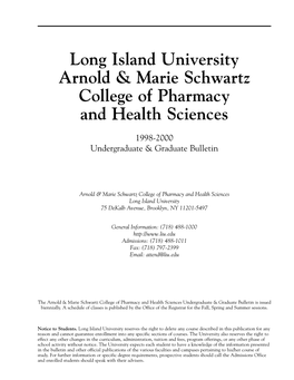 Long Island University Arnold & Marie Schwartz College of Pharmacy And