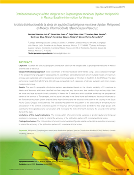Apidae: Meliponini) in Mexico: Baseline Information for Veracruz
