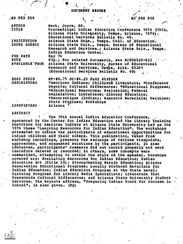 Indian Education Conference 1974 115Th, Arizona State Univosity, Teipe, Arizona, 1974