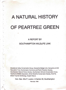 1992 Southampton Wildlife Link Peartree Green