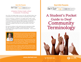 A Student's Pocket Guide to Deaf Community Terminology