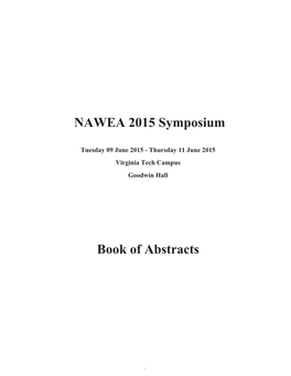 NAWEA 2015 Symposium Book of Abstracts