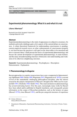 Experimental Phenomenology: What It Is and What It Is Not