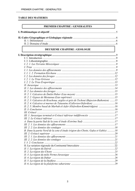 Premier Chapitre : Generalites