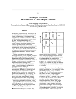 The Chirplet Transform: a Generalization of Gabor's Logon Transform