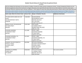 Students' Records Statuses for Closed Private Occupational Schools 7/2