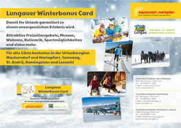 Lungauer Winterbonus Card Damit Ihr Urlaub Garantiert Zu Einem Unvergesslichen Erlebnis Wird