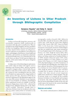 An Inventory of Lichens in Uttar Pradesh Through Bibliographic Compilation