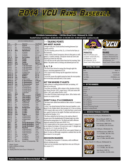 2014 VCU Rams Baseball