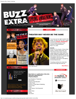 Broadway Buzz- Spring Awakening