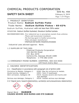 Sodium Sulfide, Flake