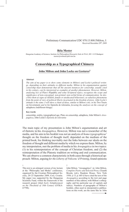 Censorship As a Typographical Chimera