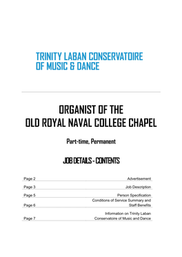 Organist of the Old Royal Naval College Chapel