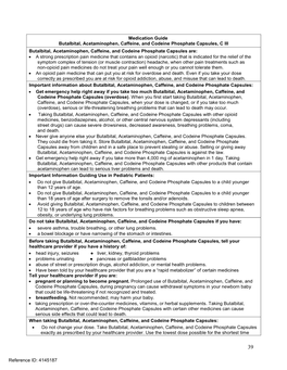 Butalbital, Acetaminophen, Caffeine, and Codeine Phosphate Capsules