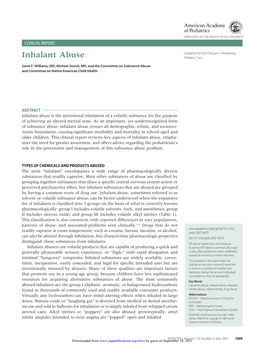 Inhalant Abuse Pediatric Care