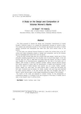 A Study on the Design and Composition of Victorian Women's Mantle