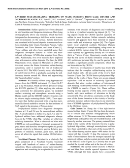 LAYERED SULFATE-BEARING TERRAINS on MARS: INSIGHTS from GALE CRATER and MERIDIANI PLANUM. K.E. Powell1,2, R.E. Arvidson3, and C.S