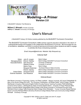 Modeling—A Primer User's Manual