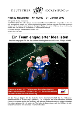 Ein Team Engagierter Idealisten Werbekampagne Für Die Deutschen Hockeyherren Auf Ihrem Weg Zur WM