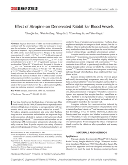 Effect of Atropine on Denervated Rabbit Ear Blood Vessels