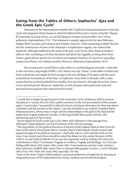 Sophocles' Ajax and the Greek Epic Cycle