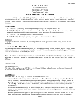 21-026-Lolo 1 of 2 LOLO NATIONAL FOREST 24 FORT MISSOULA