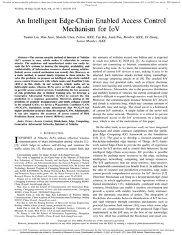 An Intelligent Edge-Chain Enabled Access Control Mechanism For