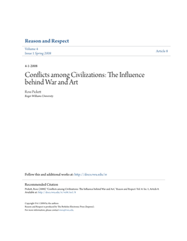 Conflicts Among Civilizations: the Nfluei Nce Behind War and Art Ross Pickett Roger Williams University